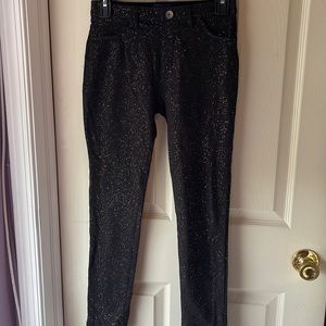 Childrens place black skinny jeans with glitter sparkles size 12